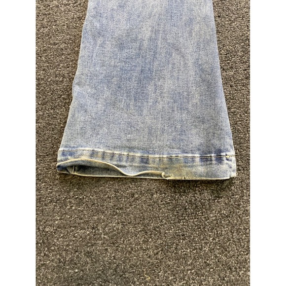 Ed Hardy Flare Blue Jeans Womens 26x32 Tattoo Graphic Embroidered Skull Grunge - Picture 11 of 12